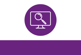 Icon of magnifying glass on computer